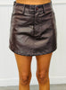 Dk Brown Faux Leather Skort (Reg and Plus)