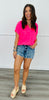Neon Pink Woven Blouse (Reg. and Plus)