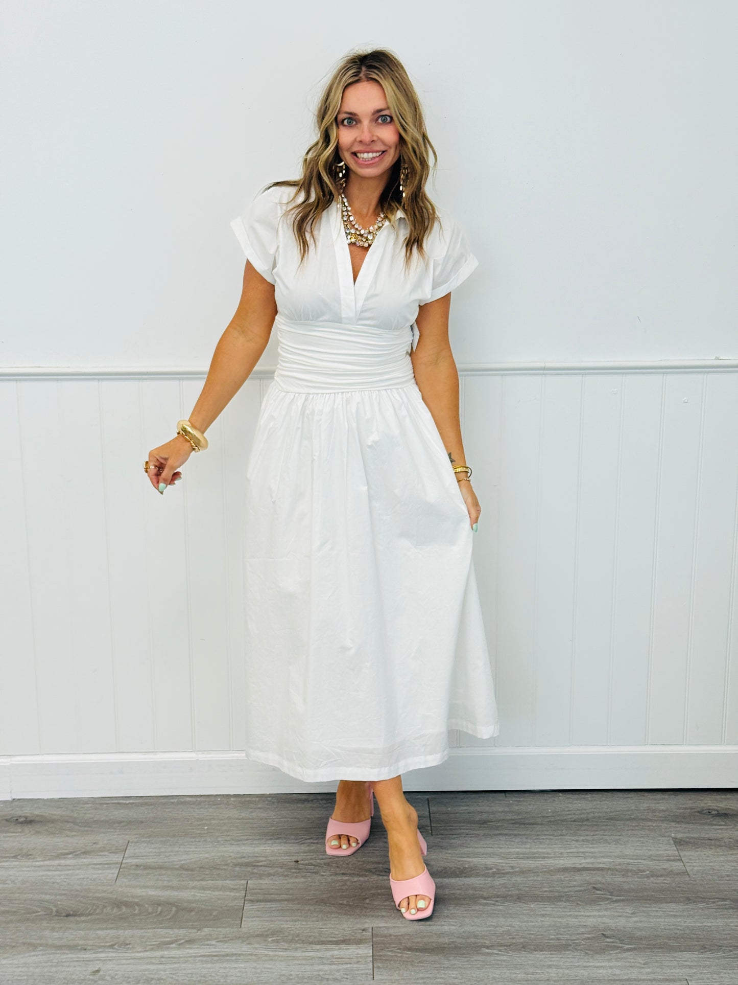 White Cressida Midi Dress (Reg.)