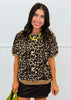 Leopard Print Puff Sleeve Top (Reg. and Plus)