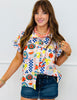Multi Palm Paradise Blouse (Reg & Plus)