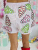 Queen Of Sparkles Pink Gingham Christmas Tree Cookies Shorts (Reg. & Plus)