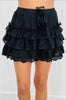 Black Vintage Lace Tiered Shorts (Reg.)