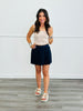 Navy Pleated Tennis Skort (Reg)