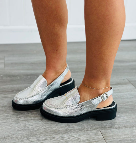 Silver Be The Change Slingback Loafers