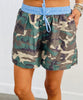 Striped/Camo Button Up Top & Short Set (Reg. & Plus)