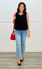 Black Sleeveless Bubble Hem Top (Reg.)