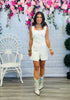 Off White Bow On Back Square Neck Romper (Reg.)