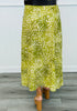 Green Deer Print Front Slit Midi Skirt (Reg.)