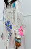 White Beaded Sequin Button Up Blouse (Reg.)