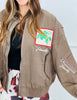 Mocha West Coast Rodeo Embroidered Bomber Jacket (Reg & Plus)
