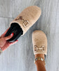 ShuShop Beige Sherpa Slip On & Go Mules