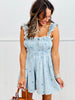 Denim Ditsy Floral Embroidery Romper (Reg)