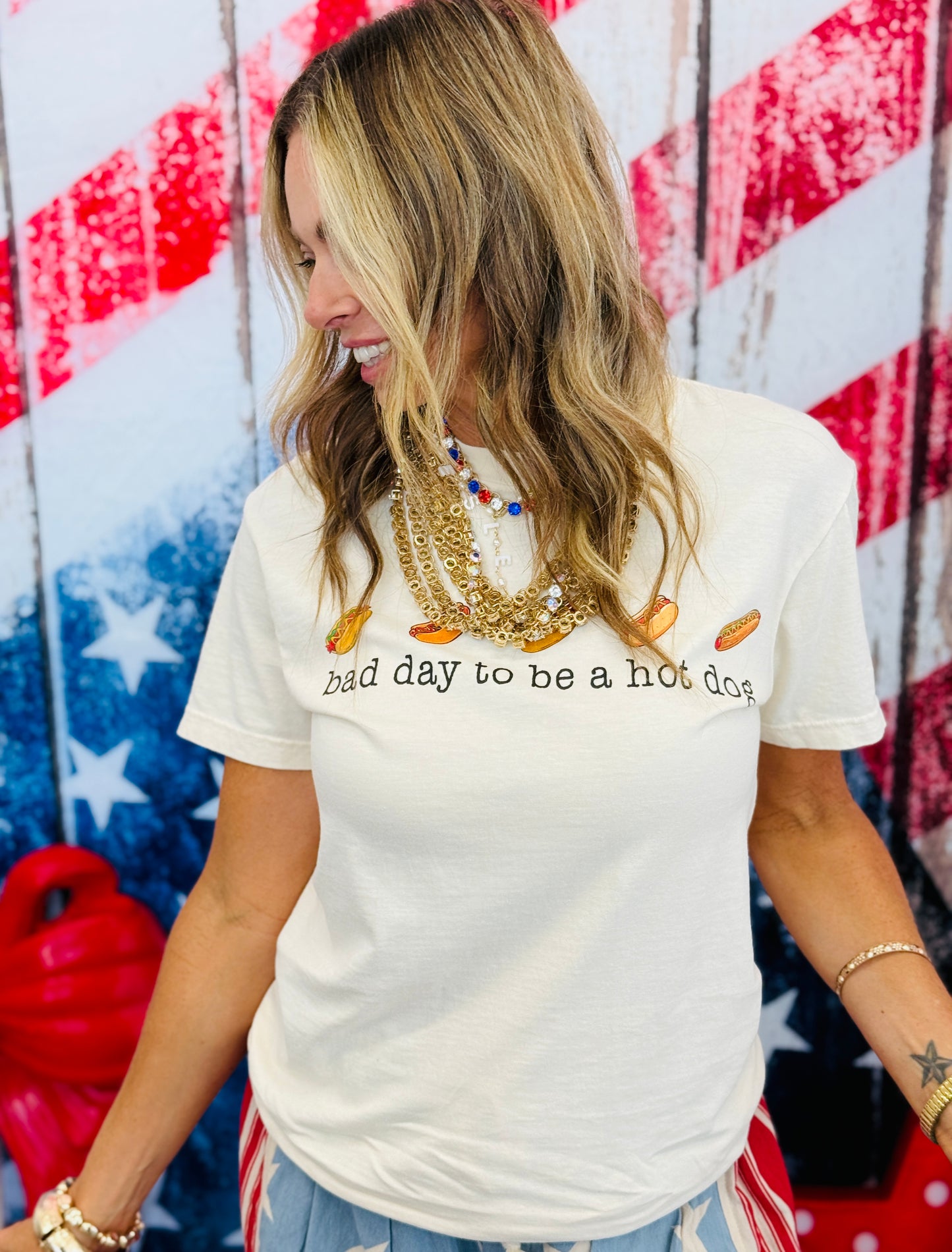 Bad Day To Be A Hot Dog Tee (Reg. and Plus)