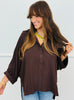 Chocolate Sloane Button Up Top (Reg. and Plus)