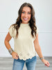 Laser Cut Mock Neck Sweater (Reg.)- 3 Colors