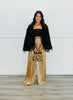 Gold Metallic Polka Dot Pleated Pants (Reg.)