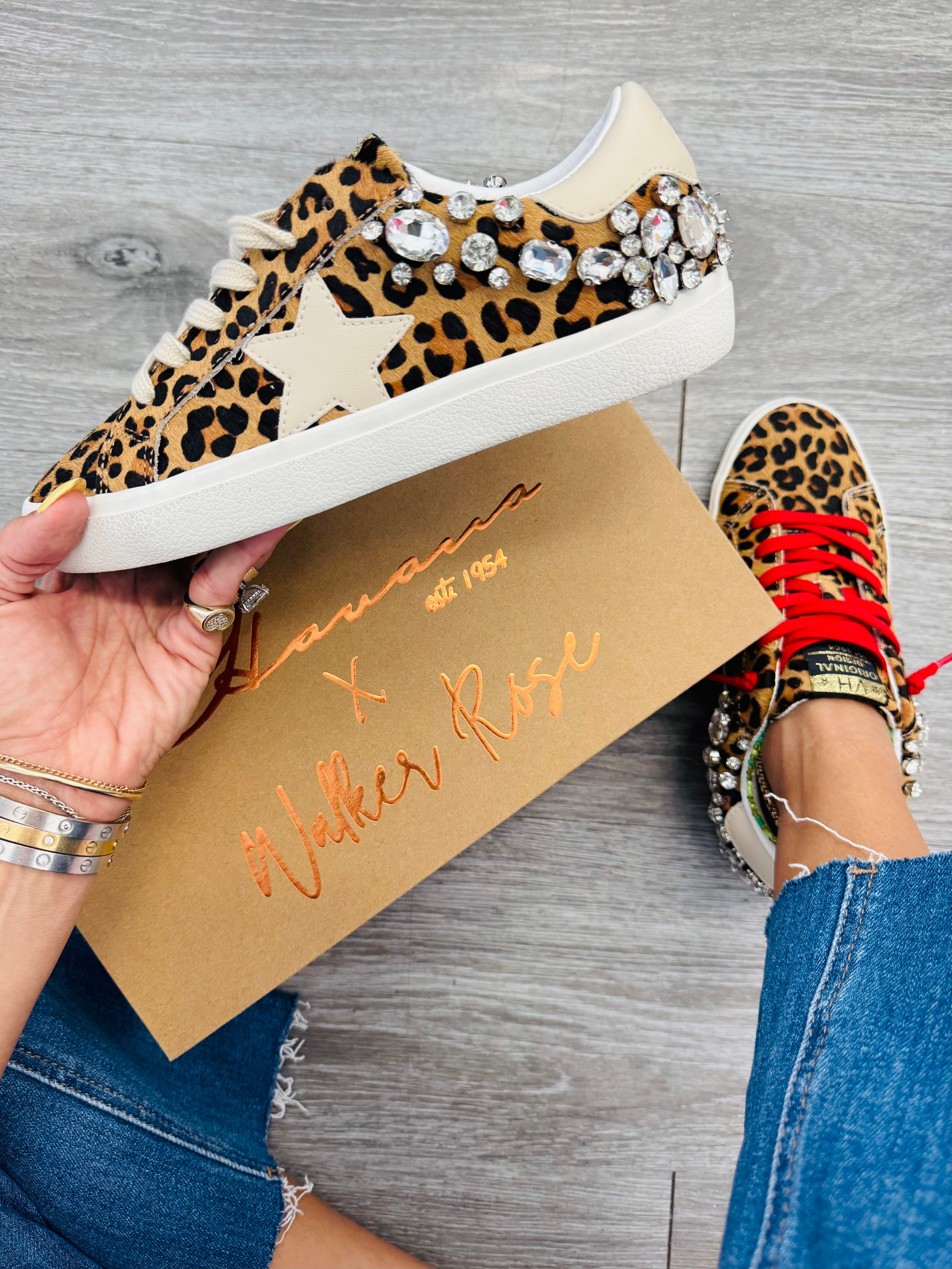 Heve ヘイヴ Funcouture Leather PT Rose36 VH x WR Born To Shine Crystal Sneakers – Walker Rose Boutique