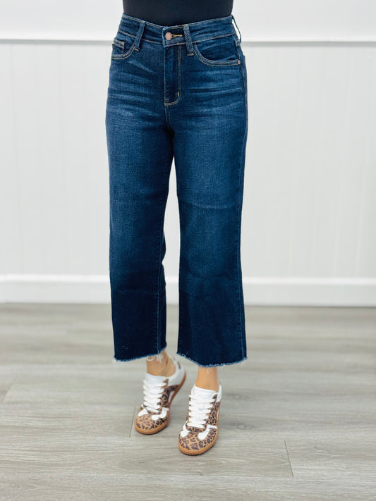 Judy Blue Always In Style Cropped Wide Leg Jeans (Reg. and Plus)