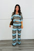 Striped Quarter Zip LS Top & Pants Set (Reg.)