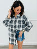 Black/White Rhinestone Embellished Button Up Top (One Size)