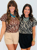 Zebra Print Short Sleeve Top (Reg.) - 2 Colors