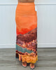 Sunset Landscape Mesh Maxi Skirt (Reg.)
