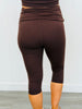 Dark Chocolate Foldover Capri Leggings (Reg.)