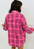 Pink Plaid Multi Crystal Shacket (One Size)
