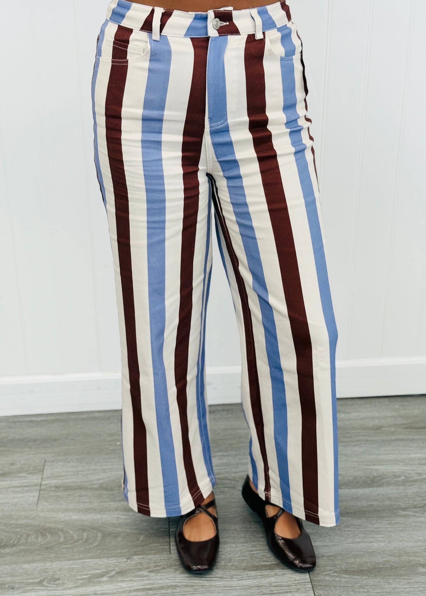 Multi Striped Wide Leg Pants (Reg.) - 3 Colors
