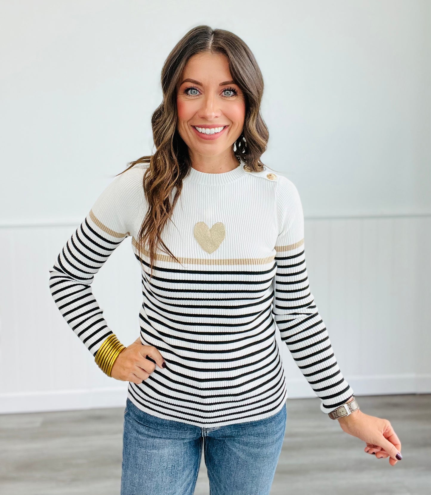 In My Heart Striped Top (Reg)