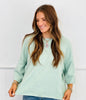 Crew Neck Boxy Sweater Top (Reg.)-2 Colors