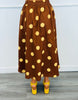 Brown Polka Dot Top & Midi Skirt Set (Reg.)