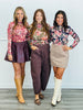 Semi Sheer Floral Print Mesh Top (Reg.) - 3 Colors