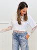 Cotton Lace Long Sleeve Bodysuit (Reg.)- 6 Colors