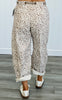 Leopard Print Interlaced Belt Barrel Pants (Reg.)