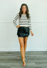 Black Faux Leather Cargo Skort (Reg)