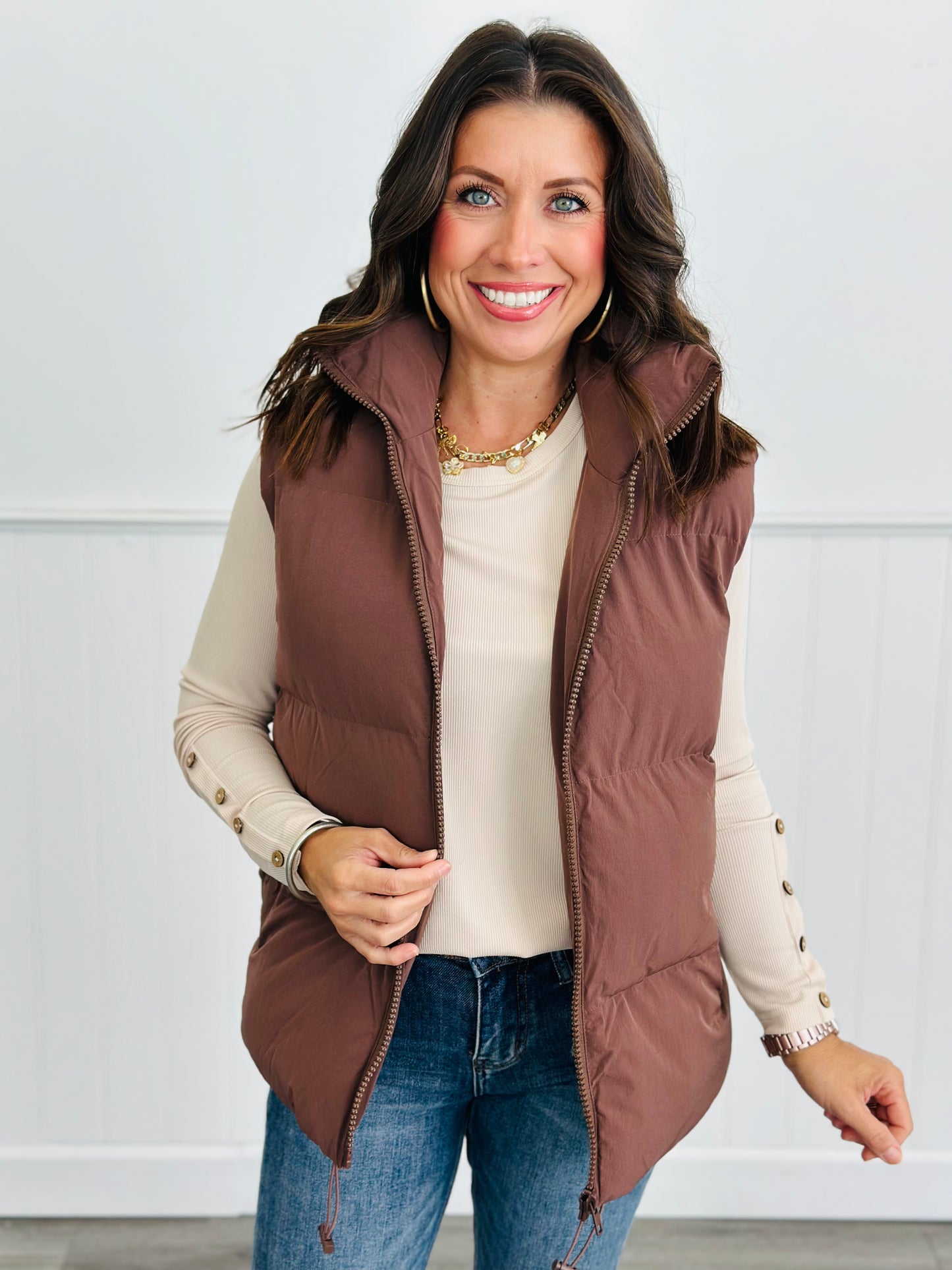 Zip It Up Puffer Vest (Reg & Plus)-2 Colors