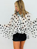 Polka Dot Ruffled Chiffon Blouse (Reg & Plus) - 2 Colors