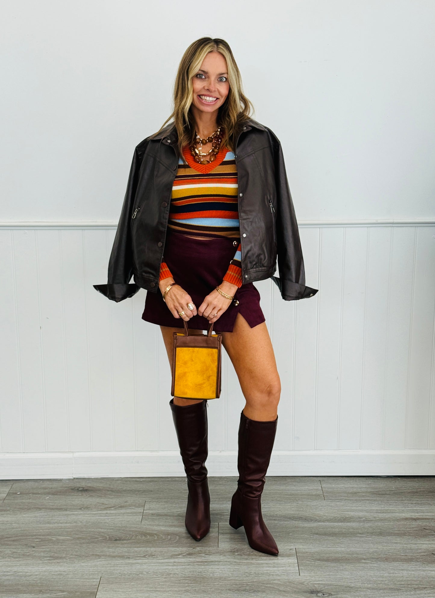 Canyon Breeze V-Neck Striped Sweater Top (Reg.)