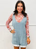 Light Blue V-Neck Pocket Detail Romper (Reg.)
