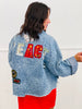 POL Denim Button Down Multi Patch Jacket (Reg)