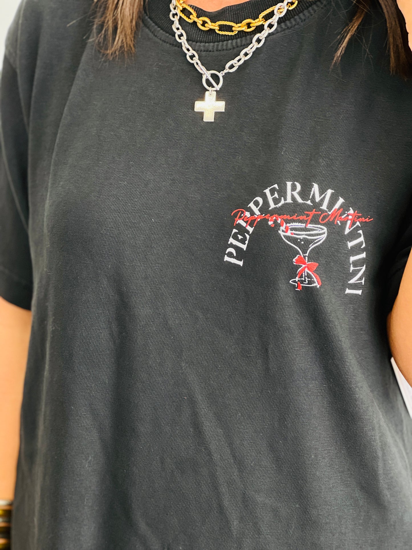 Peppermint Martini Mock Neck Tee (Reg. and Plus)