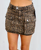 Leopard Print Pocket Detail Mini Skirt (Reg.)