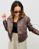Dk Brown Faux Leather Jacket (Reg and Plus)
