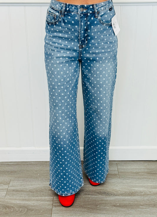 Medium Denim Polka Dot Jeans (Reg.)