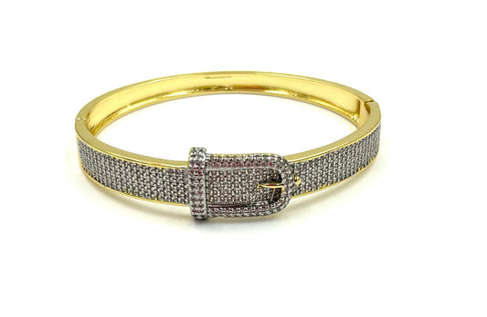 Blingy Belt Buckle Bangle Bracelet