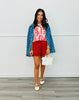 Vintage Wash Denim Polka Dot Shacket (Reg.)