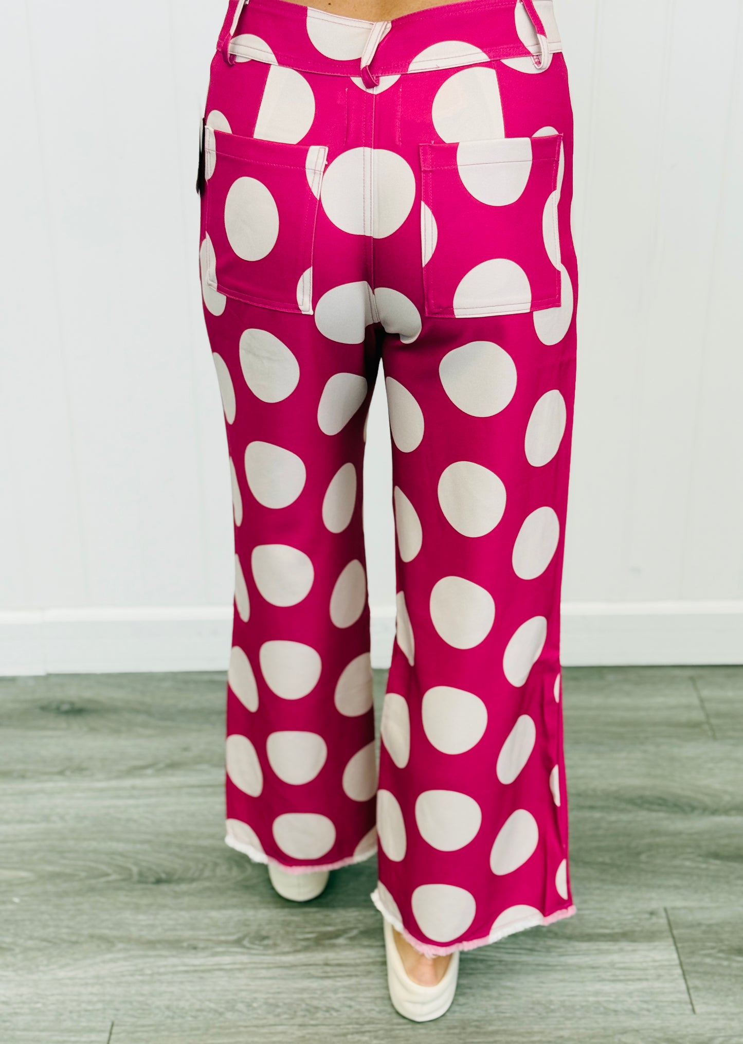 Fuchsia Big Polka Dots Pants (Reg)