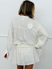 Cream Cummerbund Side Tie  Mini Dress (Reg.)